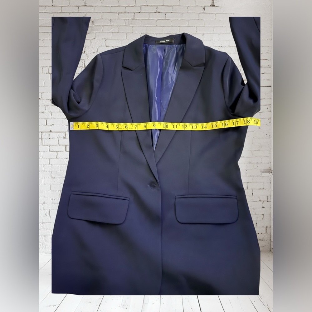 Doe & Rae Navy Lined Blazer Sz M NWOT | Rayon Blend Soft Structured Layer - Picture 6 of 6